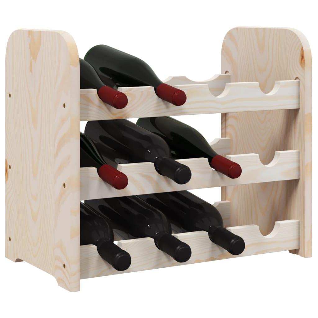  Stojak na wino 43x25x37 cm lite drewno sosnowe 12 butelek do salonu nr. 4