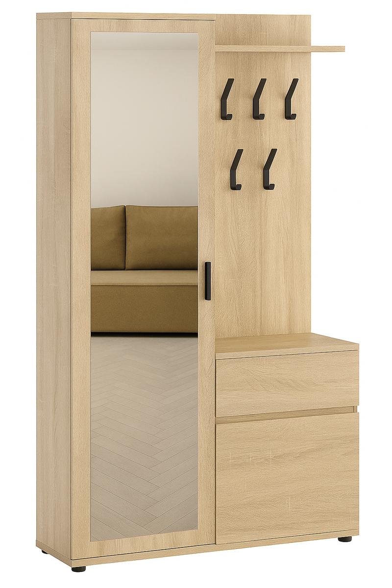 Garderoba do przedpokoju DUO 181x100x35 cm z lustrem wieszakami szafka na buty dąb sonoma PRZEDSPRZEDAŻ nr. 2