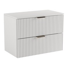Szafka łazienkowa WILLY 80x47x60 cm z blatem ryflowane fronty biała złote uchwyty - Miniaturka zdjęcia nr 2