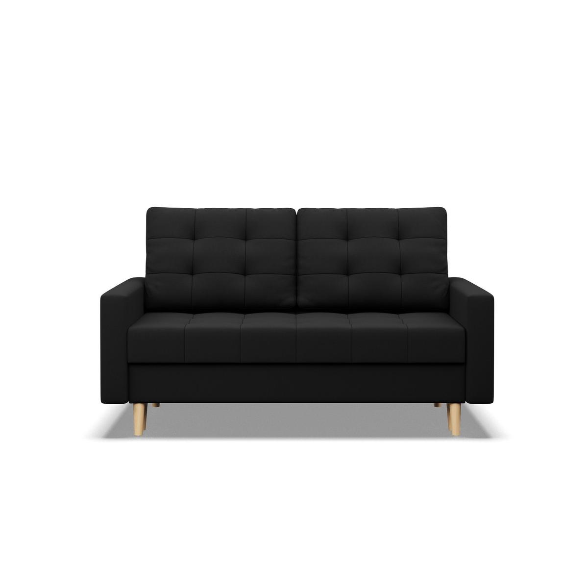 Sofa Elma 152x92x92 cm 2-osobowa skandynawska rozkładana z pojemnikiem sprężyna bonell  czarna nr. 2