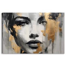 Obraz Do Sypialni Złoty PORTRET Kobiety Styl Glamour Abstrakcja 120x80cm - Miniaturka zdjęcia nr 11