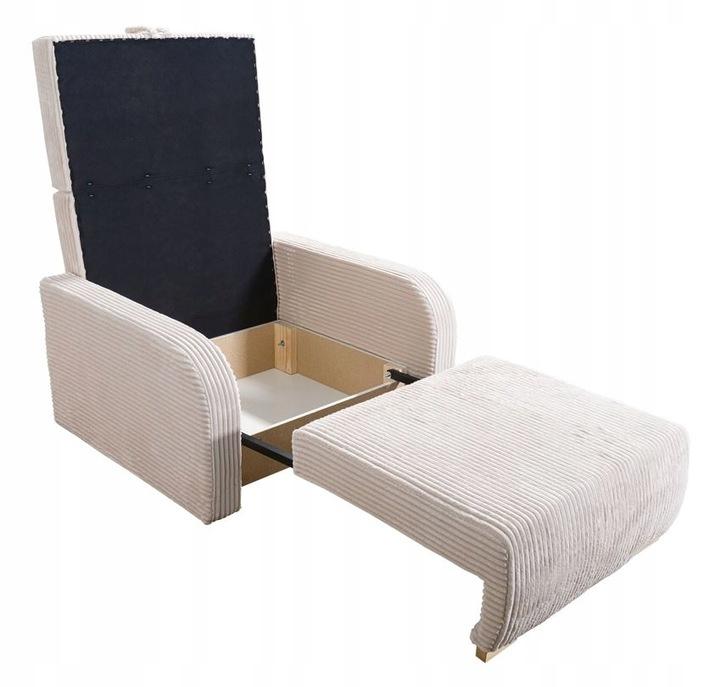 Sofa Lili 85x103x97 cm z funkcją spania do salonu rozkładana sztruks kremowa nr. 6