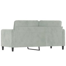 Sofa 158x77x80 cm 2-osobowa wygodna tapicerowana aksamitem jasnoszara do salonu - Miniaturka zdjęcia nr 5