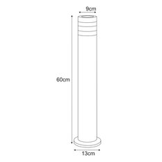 Lampa ogrodowa stojąca K-8206 SOLIN 13x60x13 cm do ogrodu czarny - Miniaturka zdjęcia nr 2