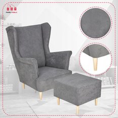 Relaksacyjne Miejsce - Fotel Uszak z Podnóżkiem - Miniaturka zdjęcia nr 5