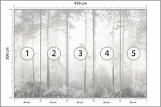 Fototapeta Do Sypialni Mglisty Las Pejzaż Natura Drzewa Abstrakcja - Miniaturka zdjęcia nr 2