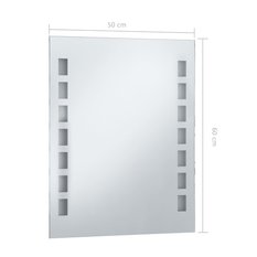 Lustro 50x60 cm do sypialni łazienki z LED aluminium szklane srebrny - Miniaturka zdjęcia nr 7