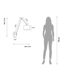 Kinkiet TESNUS 93 cm lampa ścienna regulowany do sypialni salonu - Miniaturka zdjęcia nr 2