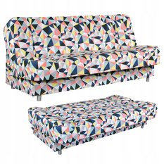 Wersalka SARA PRINT 200x95 cm geometryczna rozkładana kanapa z pojemnikiem sofa do salonu Geometry