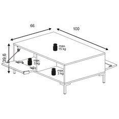 Stolik kawowy Flinn 100 cm do salonu biały mat - Miniaturka zdjęcia nr 6