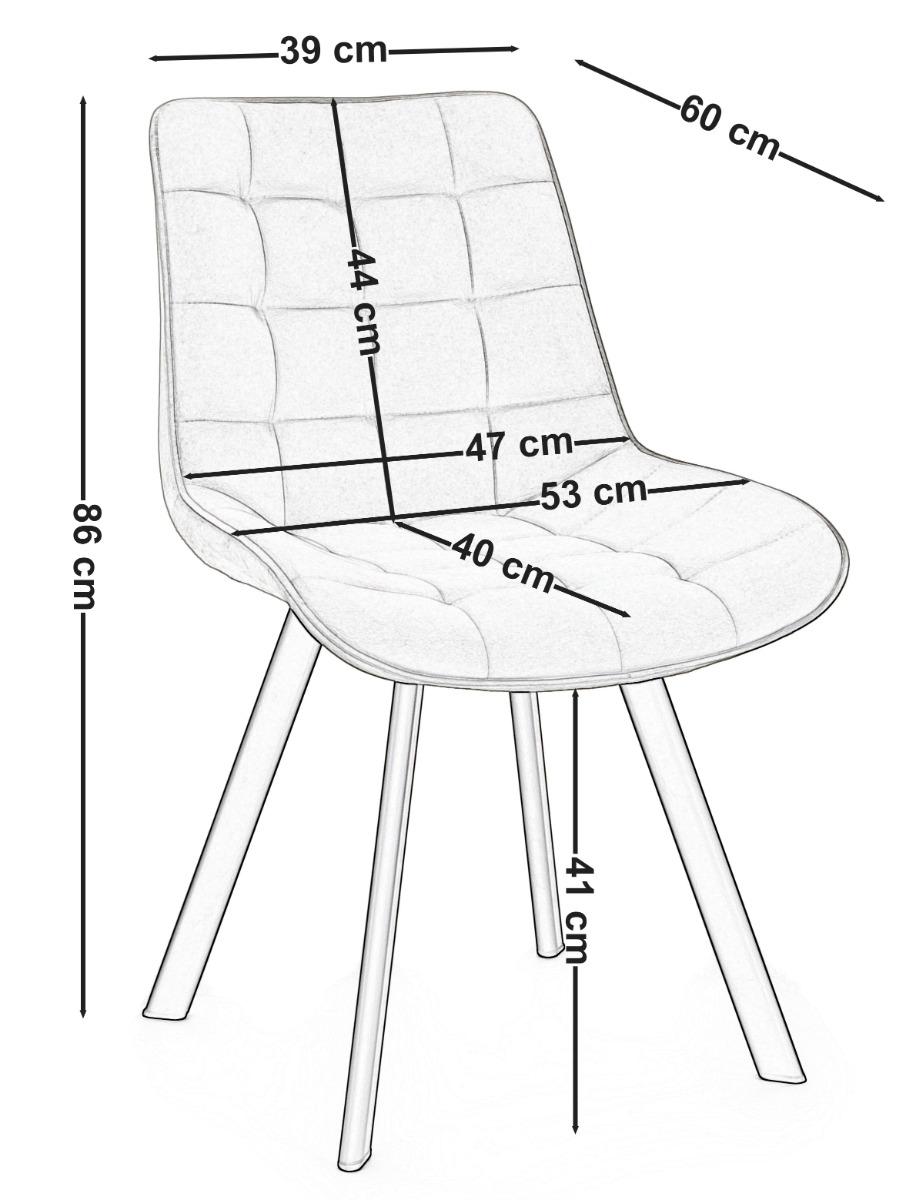 Krzesło tapicerowane TORI 53x60x86 cm pikowane granatowy welur do salonu lub jadalni nr. 13