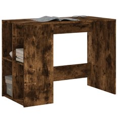  Biurko 102x50x75 cm z otwartymi półkami przydymiony dąb do biura lub gabinetu - Miniaturka zdjęcia nr 3