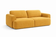 Kanapa z funkcją spania ITALY 253x110x71 cm trzyosobowa sofa rozkładana tkanina FLOW musztardowy - Miniaturka zdjęcia nr 2