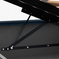 Łóżko Pojedyncze 90x200cm łóżko tapicerowane z pojemnikiem granatowe do sypialni wezgłowie 88 cm - Miniaturka zdjęcia nr 11