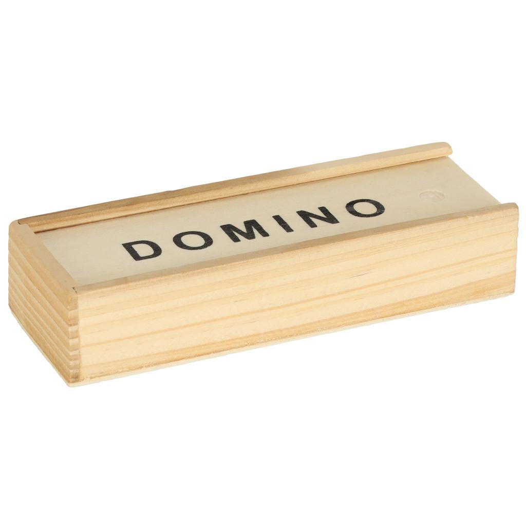 Domino drewniane klocki gra rodzinna + pudełko zabawka dla dziecka nr. 1