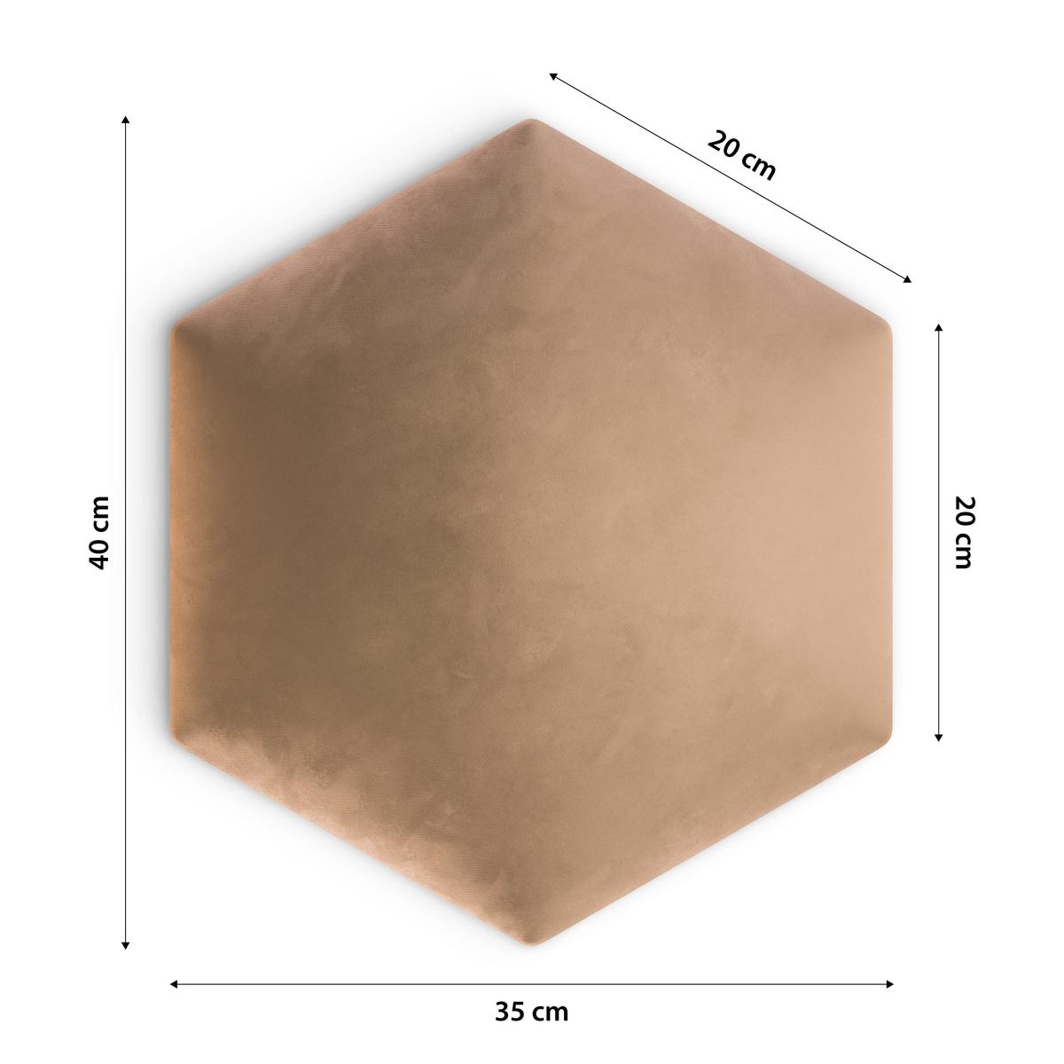 Panele tapicerowane 35x40 hexagon magic velvet beżowy  nr. 4