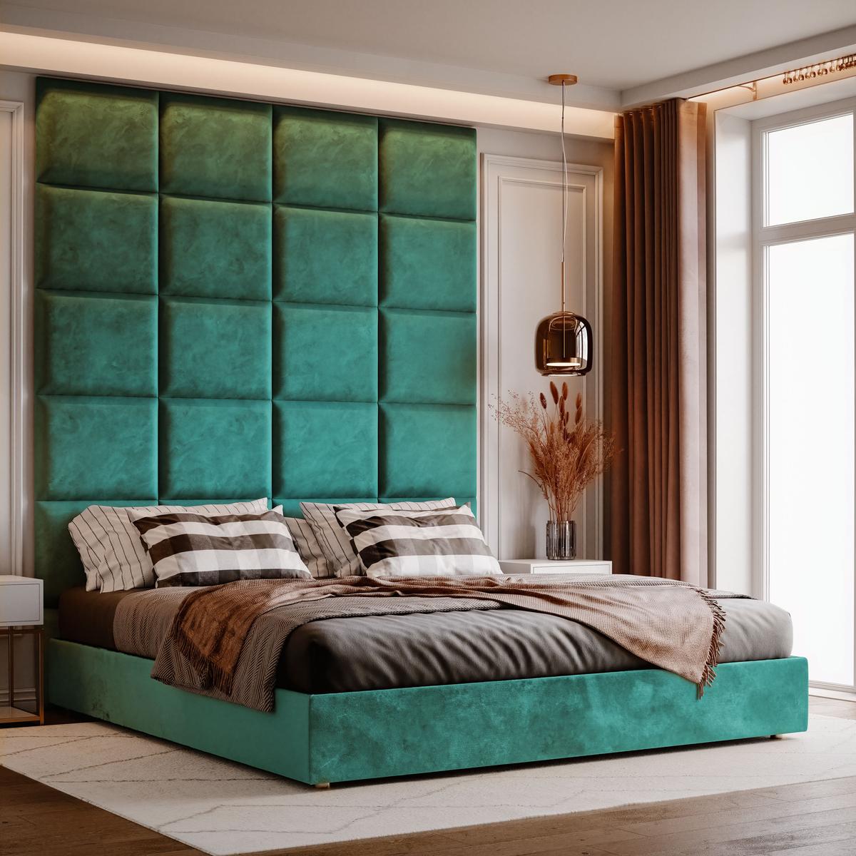  Panele tapicerowane 60x40 cm na ścianę magic velvet turkusowy  nr. 5