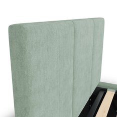 Łóżko Pojedyncze 90x200cm łóżko tapicerowane z pojemnikiem miętowe do sypialni wezgłowie 100 cm - Miniaturka zdjęcia nr 8