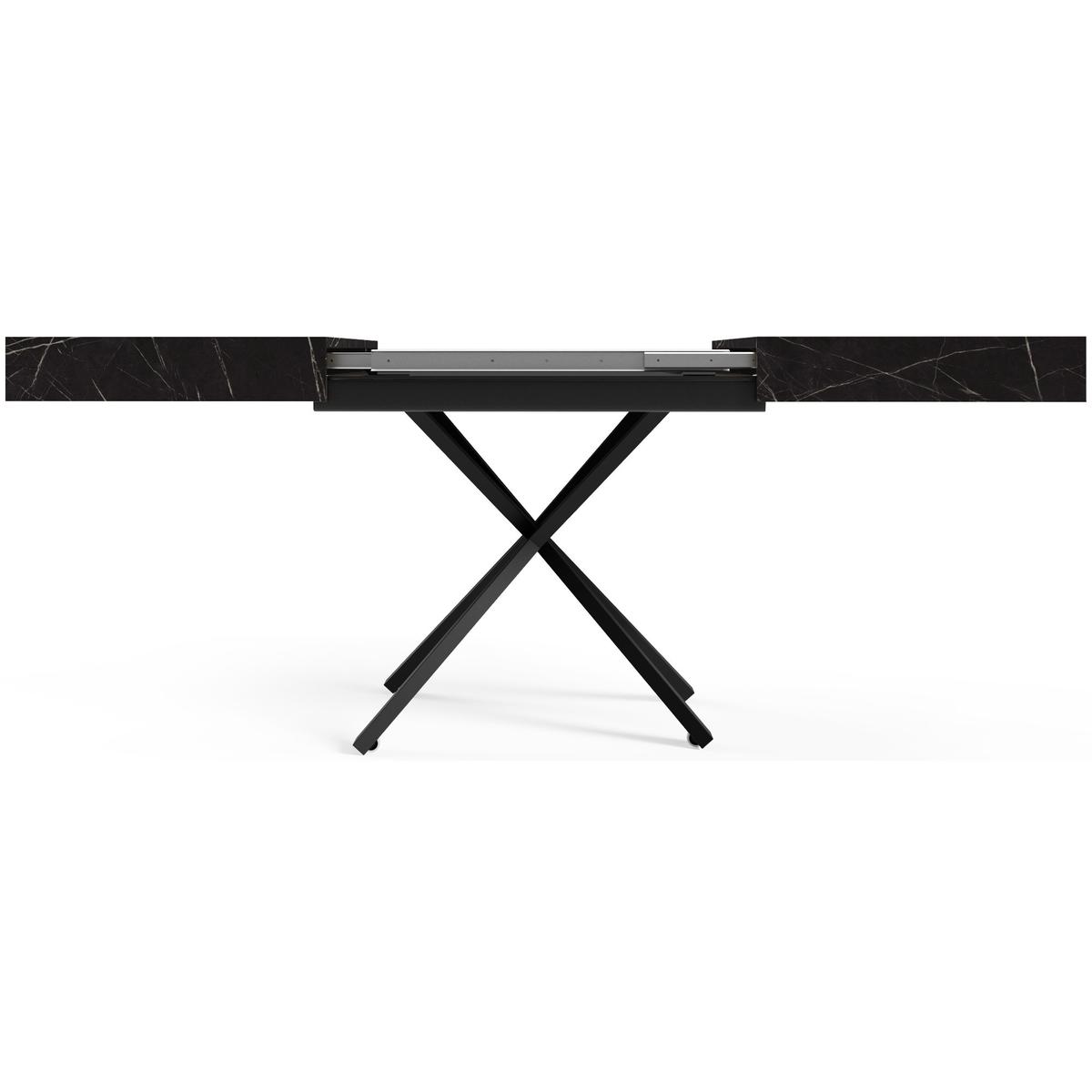 Stół rozkładany 120x90x80 cm prostokątny Aurora X black pietra grigria do jadalni nr. 4