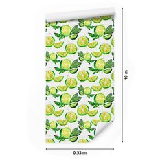 Tapeta ścienna do kuchni, owoce, limonki, liście - Miniaturka zdjęcia nr 2