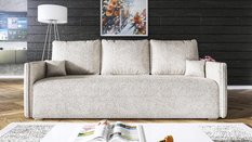 Kanapa Dalia 90x207x93 cm z funkcją spania do salonu rozkładana lambi kremowa - Miniaturka zdjęcia nr 3