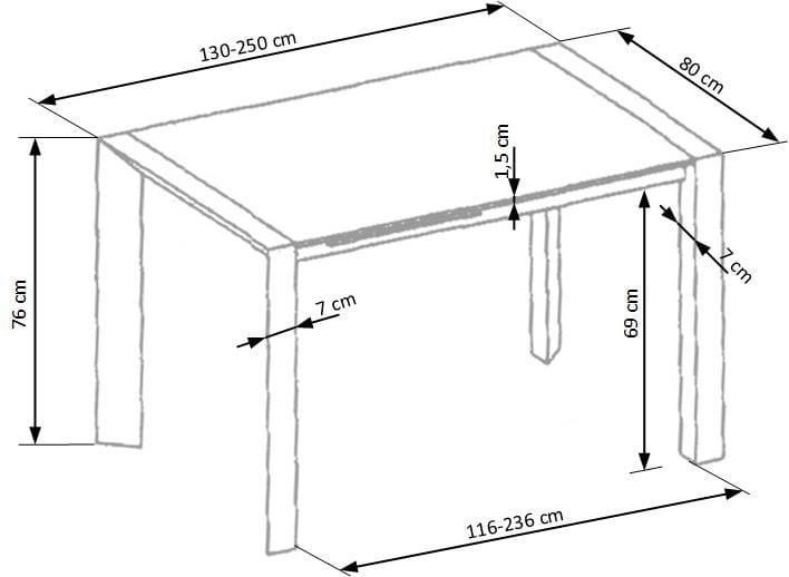 Stół Stanford 80 cm do jadalni salonu kuchni rozkładany biały nr. 9