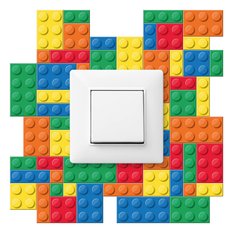 Naklejka Pod Włącznik Świata Kolorowe Klocki Lego 20x20 Do Pokoju Dziecięcego - Miniaturka zdjęcia nr 1