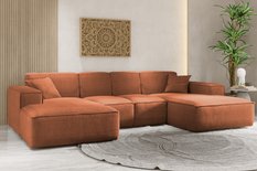 Sofa U SIENA LARGE 344x73x165 cm w kształcie U bez funkcji spania do salonu miedziana - Miniaturka zdjęcia nr 2