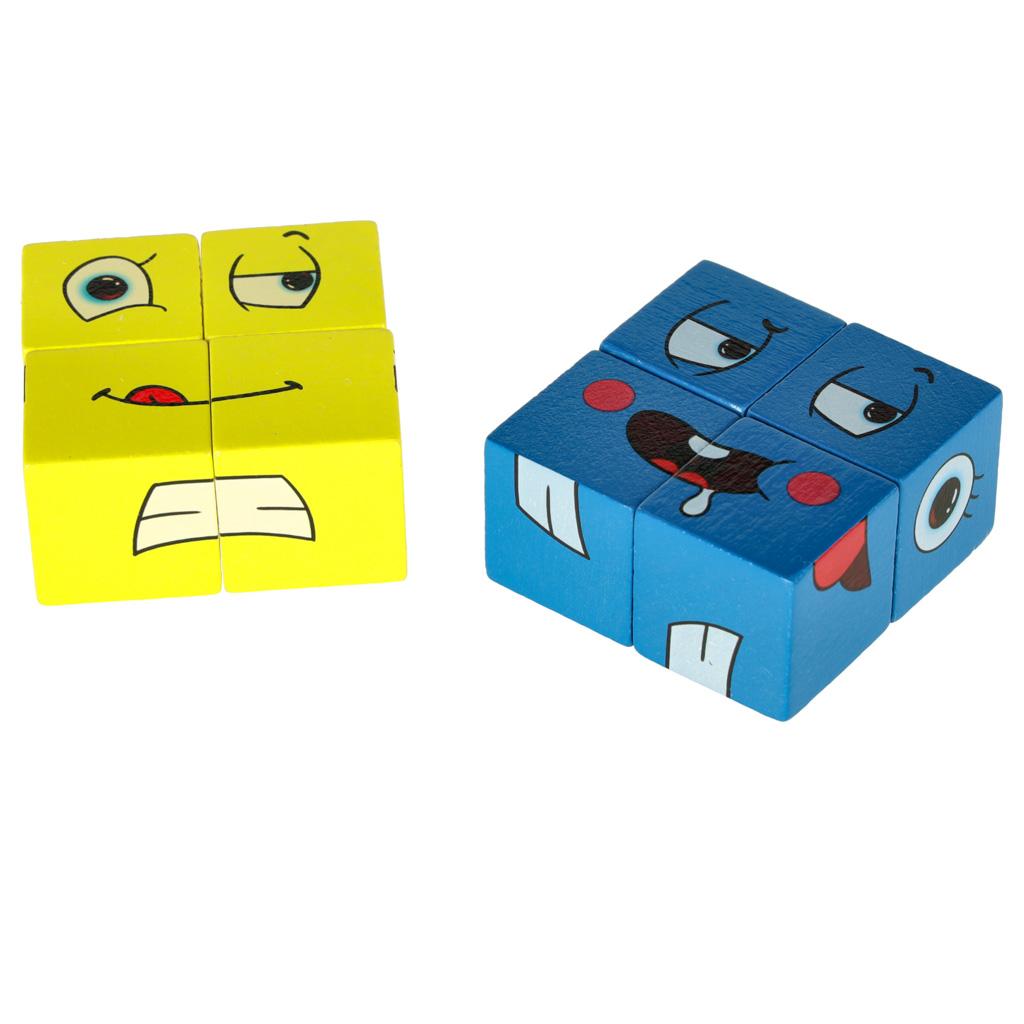 Gra edukacyjne wyzwania nauka emocji klocki drewniane zabawka dla dzieci 2,5x2,5x2,5cm nr. 9