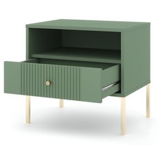 Szafka nocna Iseo 54 cm do sypialni smoke green zielony złoty - Miniaturka zdjęcia nr 4