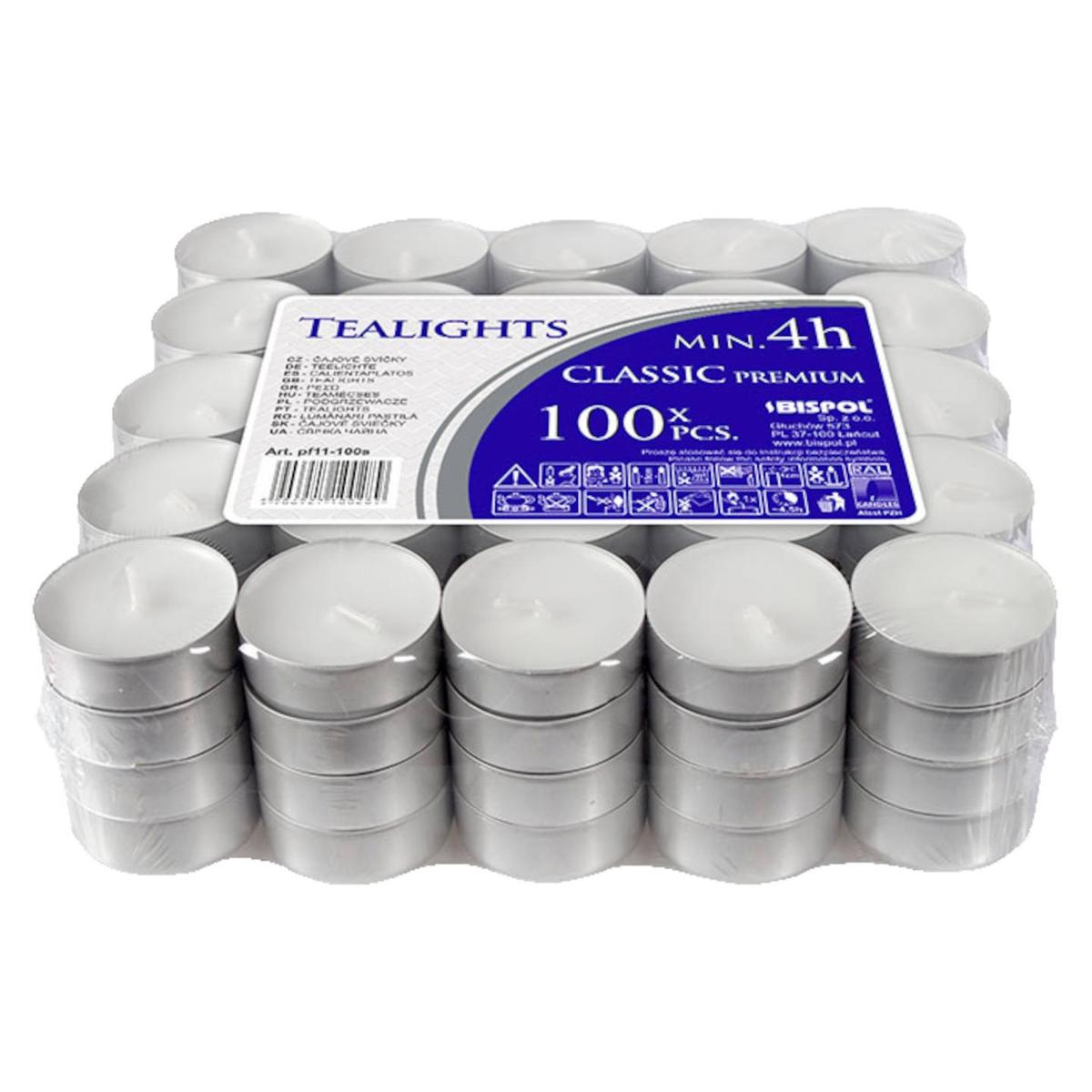 Podgrzewacze Bispol Classic Tealights min. 4h 100 sztuk nr. 1