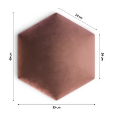 Panele tapicerowane  35x40 cm hexagon magic velvet brudny róż - Miniaturka zdjęcia nr 5