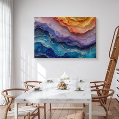 Duży Obraz Do Salonu Kolorowy Marmur Pastele Abstrakcja Glamour 120x80cm - Miniaturka zdjęcia nr 4