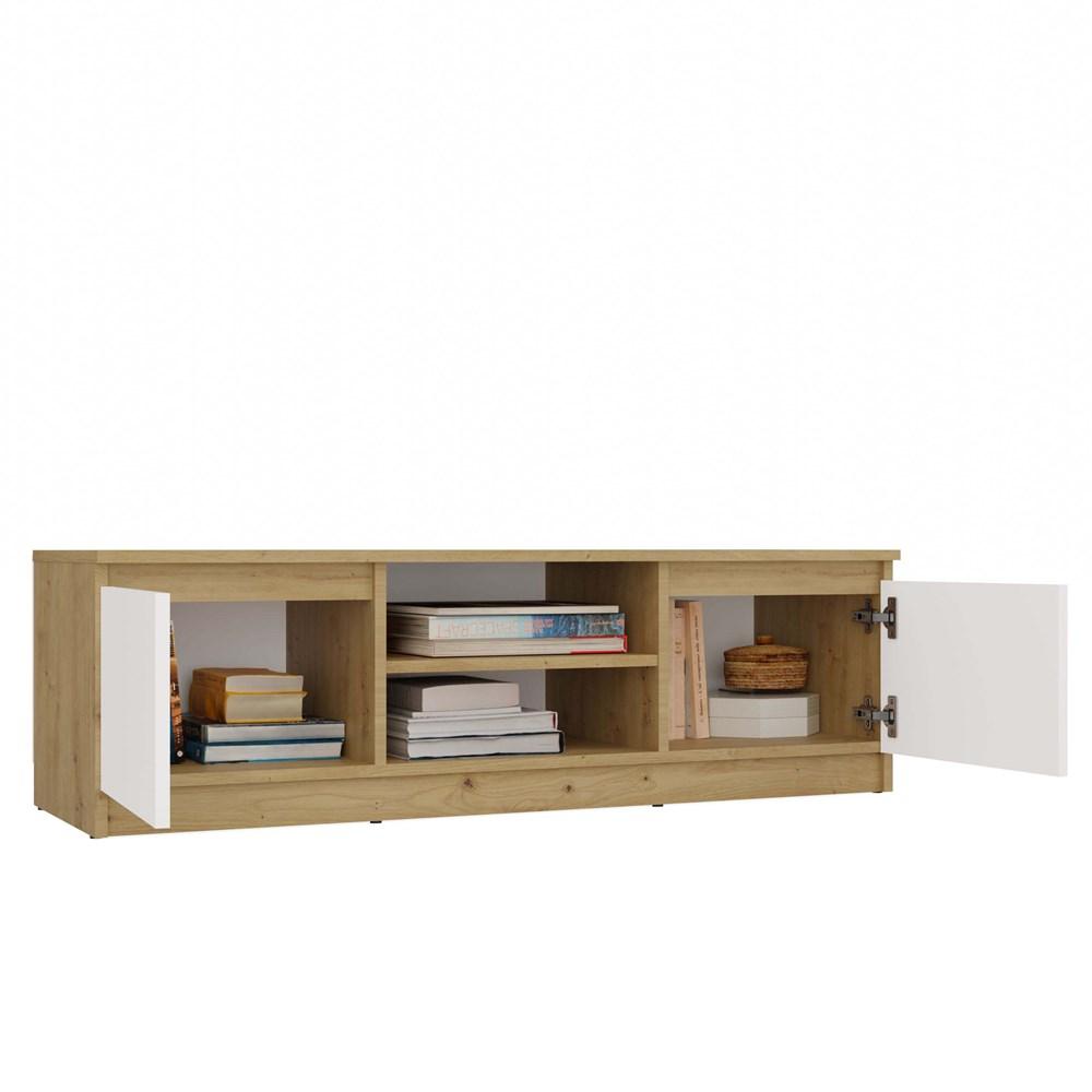 Szafka RTV Malwa 36x120x40 cm do salonu dąb artisan biel  nr. 2