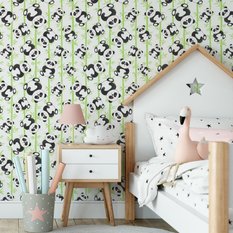 Tapeta Dla Dzieci Misie PANDA Bambus Liście Natura 53x1000  - Miniaturka zdjęcia nr 3