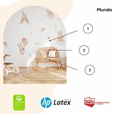 Naklejki Dla Dzieci Króliczki Gwiazdy Chmurki 120x60 Tęcze Balony ZESTAW - Miniaturka zdjęcia nr 3