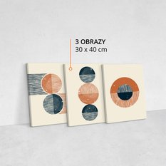 Obrazy Na Ścianę Set Abstrakcja Styl Boho Figury Geometryczne 90x40cm - Miniaturka zdjęcia nr 10