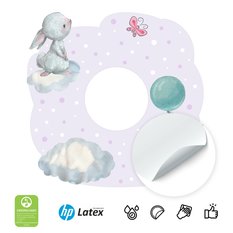 Naklejka Pod Kontakt Do Pokoju Dzieci Króliczki 20x20 Kropki Groszki Chmury Motyl - Miniaturka zdjęcia nr 3