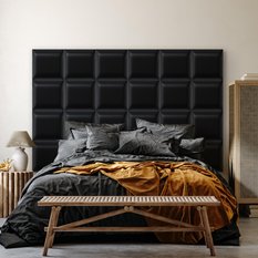 Panele tapicerowane 50x50 na ścianę eko skóra kwadrat czarny - Miniaturka zdjęcia nr 4