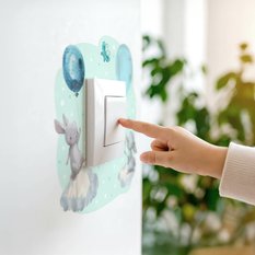 Naklejka Pod Włącznik Światła Króliczki Chmurki 20x20 Kropki Motylek Dla Dzieci - Miniaturka zdjęcia nr 7