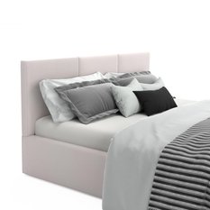 Łóżko tapicerowane do sypialni 180x200x100 cm podwójne z pojemnikiem modne kremowe - Miniaturka zdjęcia nr 12