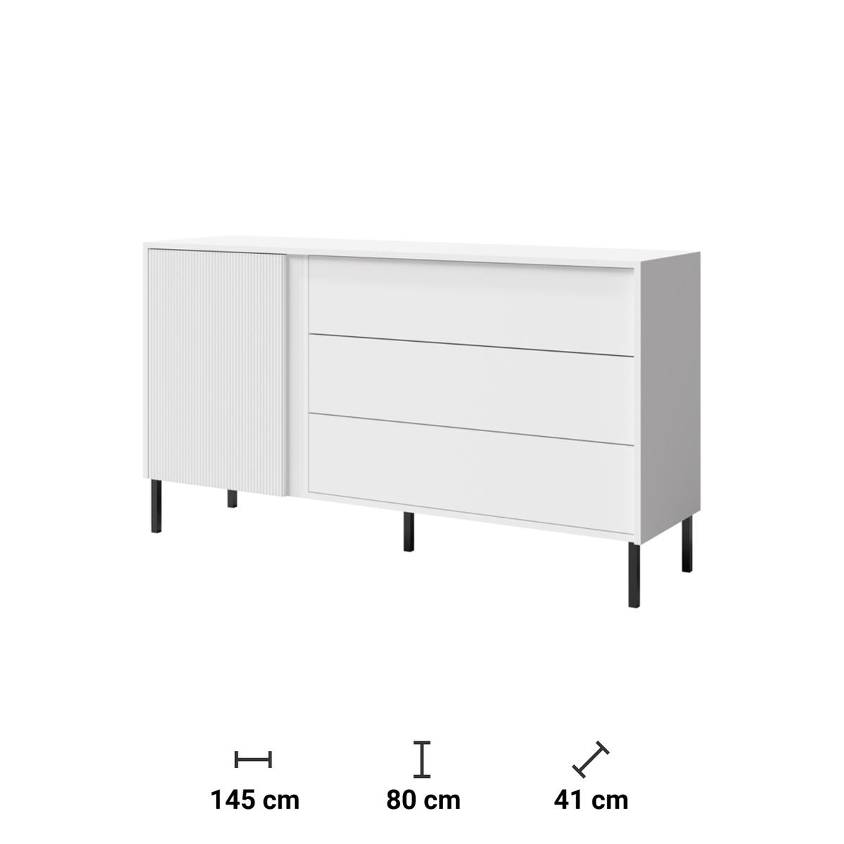 Komoda Mia 145 cm do salonu sypialni biały nr. 2