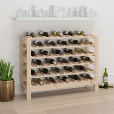 Stojak na wino 109,5x30x82 cm lite drewno sosnowe 60 butelek do salonu - Miniaturka zdjęcia nr 2