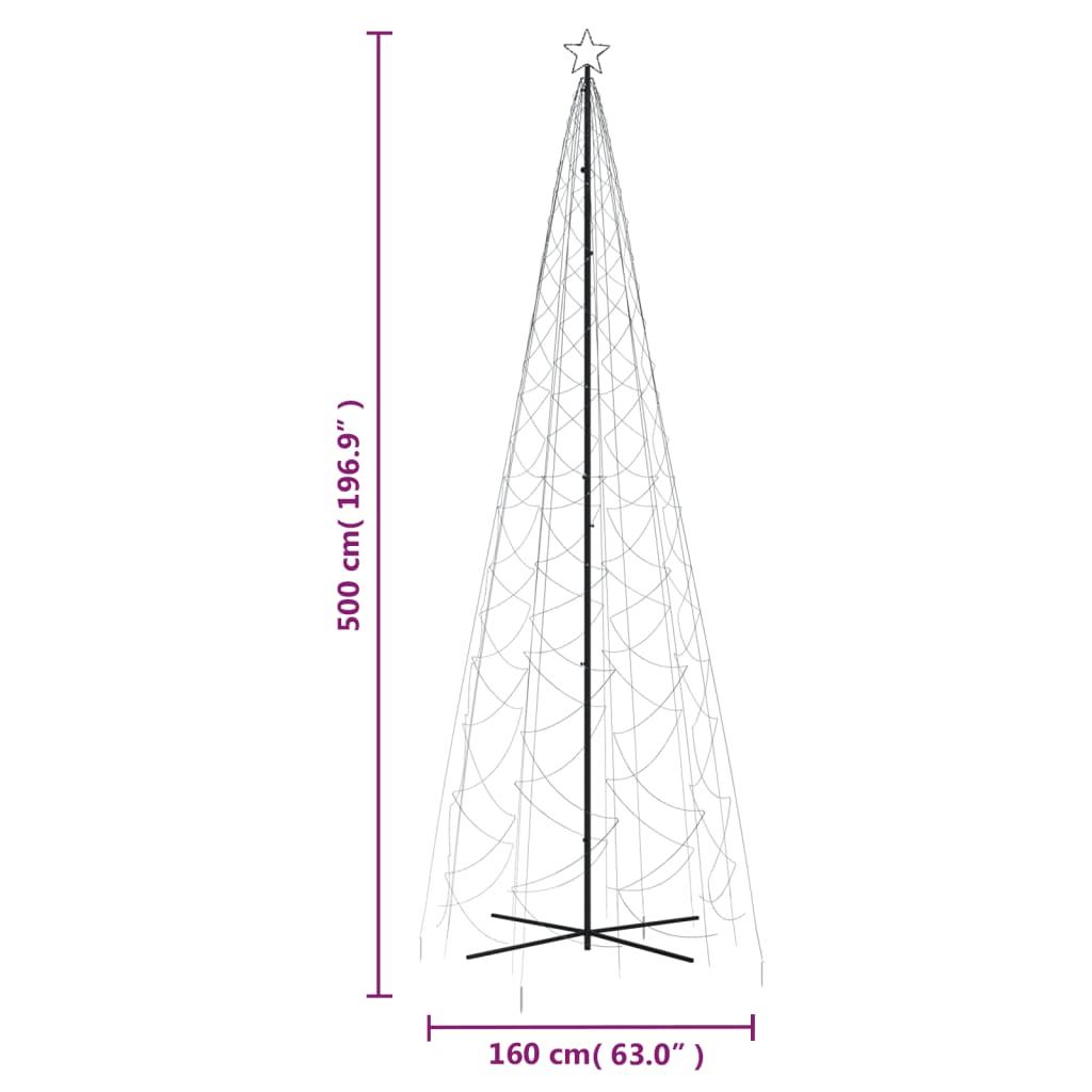 Choinka stożkowa 160x500 cm 1400 zimnych białych LED świąteczna do ogrodu nr. 10