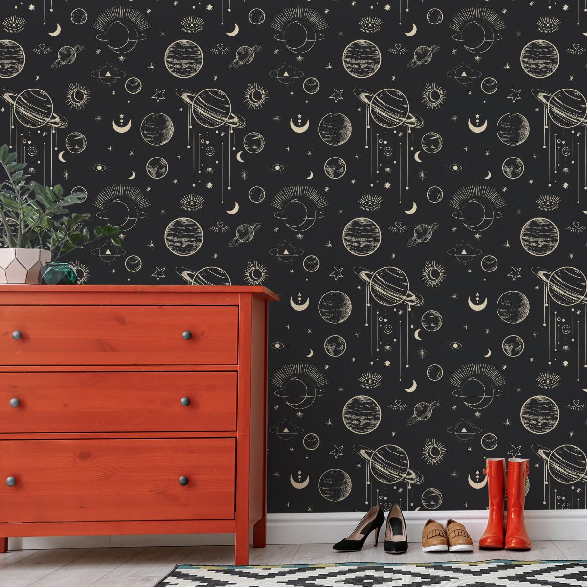 Tapeta W Rolce PLANETY Kosmos Gwiazdy Ornamenty  nr. 4