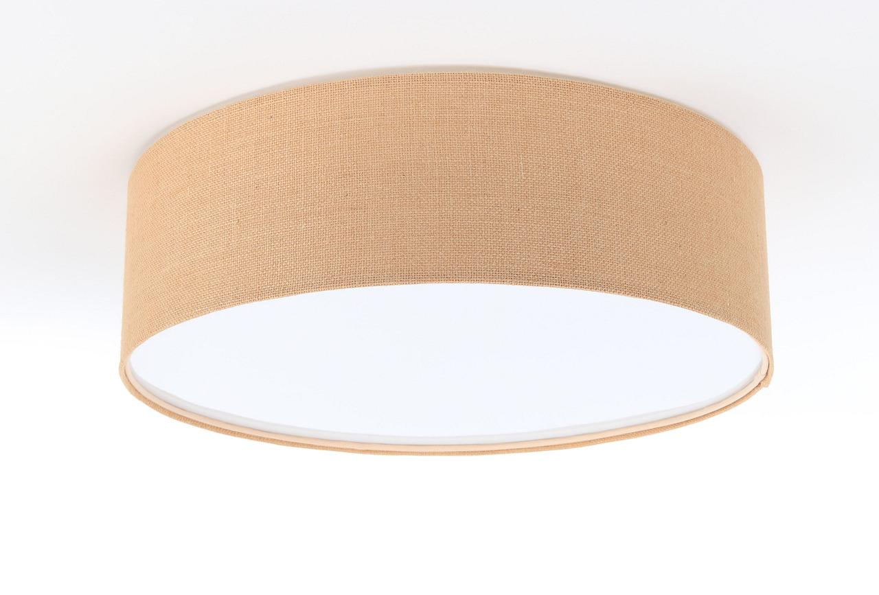 Plafon 40 cm jutowa naturalna lampa sufitowa boho do sypialni beżowa