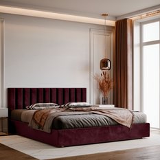 Panele tapicerowane 100x20 na ścianę wezgłowie bordowy - Miniaturka zdjęcia nr 6
