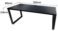 Biurko gamingowe model 2 Top 120x60x71 cm czarne LOFT LED RGB pilot przepust blat 2,8 cm - Miniaturka zdjęcia nr 2