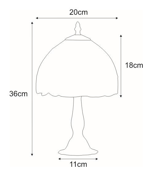 Lampka stołowa / nocna K-G08529 TECO 20x36x18 cm do salonu lub pokoju wielokolorowy nr. 2