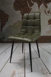 Zestaw krzeseł DEVER TAUPE 43x88x55 cm krzesło do jadalni salonu zielony czarne nogi - Miniaturka zdjęcia nr 4